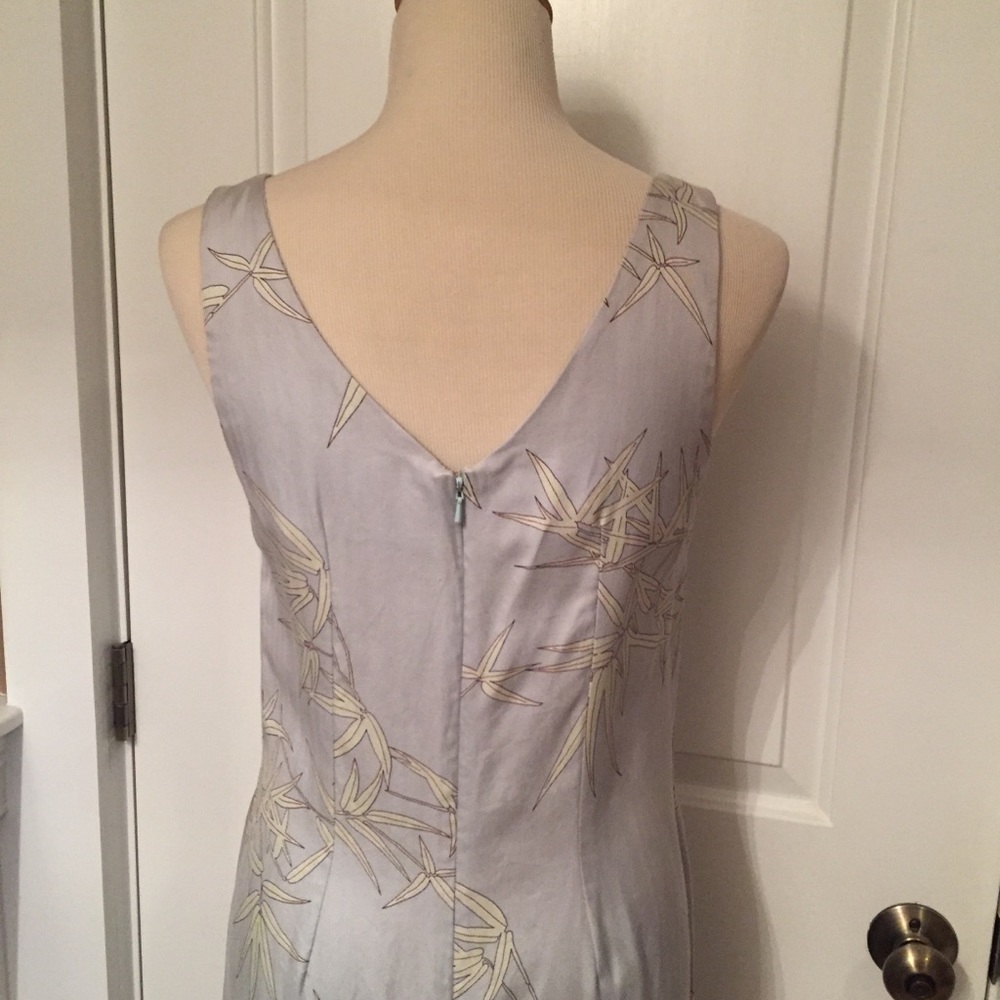 TOMMY BAHAMA DRESS MAXI SILK BLUE BLACK TROPICAL SLEEVELESS Size 6 - Picture 5 of 7